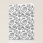 Fun black and white line doodle art pattern Stationery Card Gallery Image 2