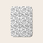 Fun black and white line doodle art pattern Bath Mat Gallery Image 1