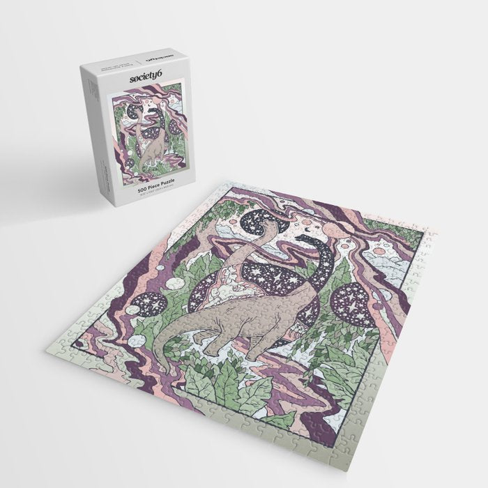 Jurassic Portal | Purple Haze Palette | Dinosaur Science Fiction Art Jigsaw Puzzle Gallery Image 2