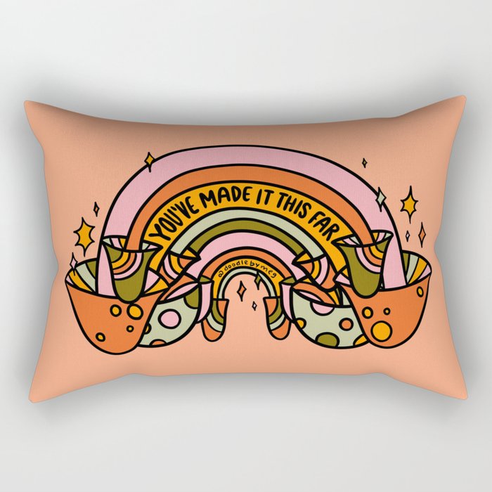 Mushroom Rainbow Rectangular Pillow Gallery Image 1
