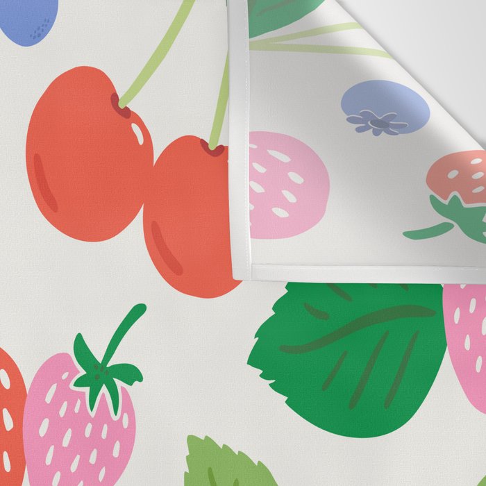 Strawberries and Cherries - Bright Colors Wall Tapestry Gallery Image 3