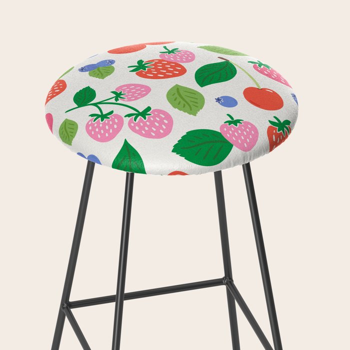Strawberries and Cherries - Bright Colors Stool Gallery Image 2