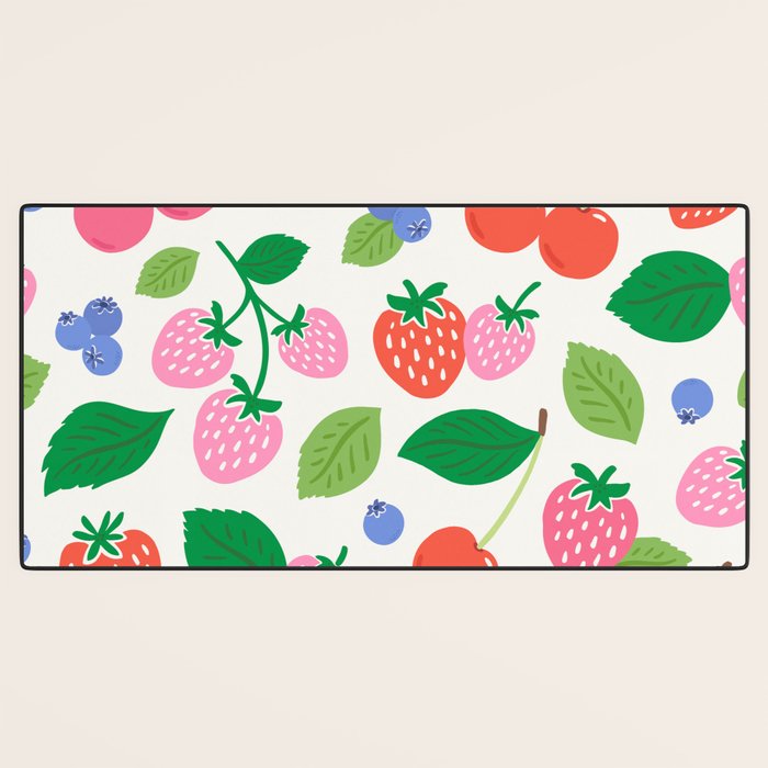 Strawberries and Cherries - Bright Colors Desk Mat Gallery Image 3