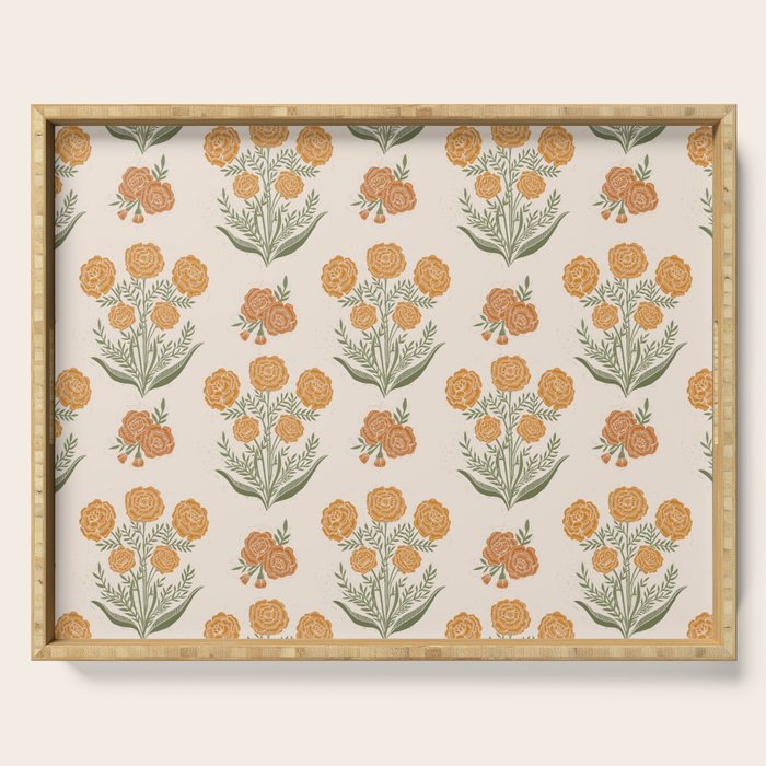 Marigold Block Print Serving Tray Gallery Image 1