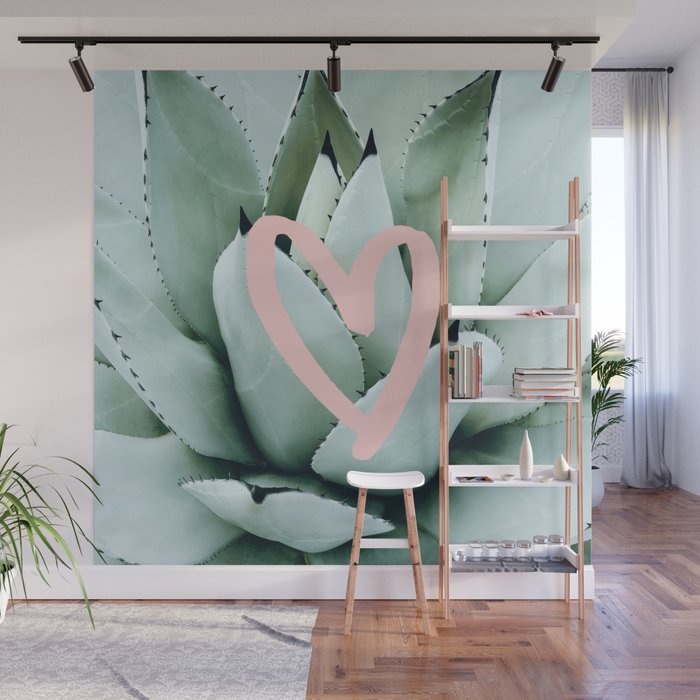 Succulent love Wall Mural Gallery Image 1