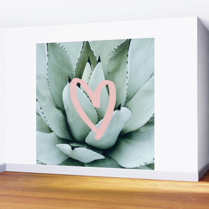 Succulent love Wall Mural Gallery Image 2