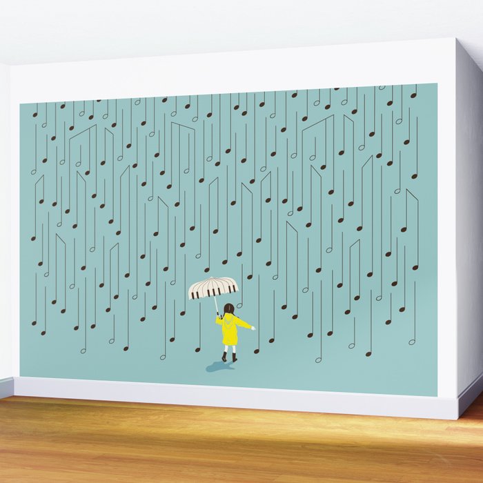 Singing in the Rain v2 Wall Mural Gallery Image 2