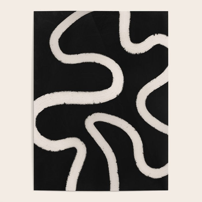 Abstract Brush Strokes: Black & White Poster Gallery Image 4