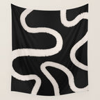 Abstract Brush Strokes: Black & White Wall Tapestry Gallery Image 4