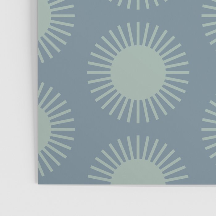 Boho Summer Sun Pattern V Neutral Blue Sage Green Poster Gallery Image 3