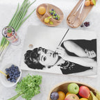 Audrey Hepburn Portrait, Black and White Vintage Art  Cutting Board Gallery Image 2