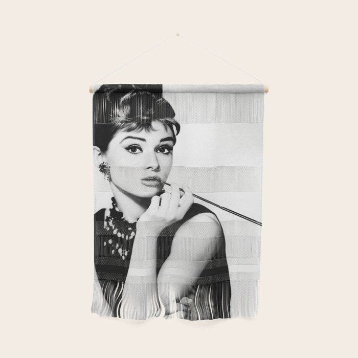 Audrey Hepburn Portrait, Black and White Vintage Art  Wall Hanging Gallery Image 1