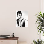 Audrey Hepburn Portrait, Black and White Vintage Art  Poster Gallery Image 2