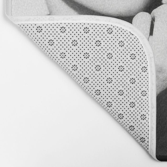 Audrey Hepburn Portrait, Black and White Vintage Art  Bath Mat Gallery Image 2