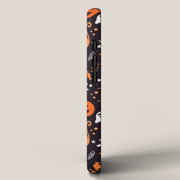 Halloween party illustrations orange, black iPhone Case Gallery Image 2