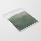 Valleys Beyond - Green Grass Hills Nature Pasture Gray Sky Clouds Abstract Nature Farmhouse Painting Notebook Gallery Image 3