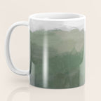 Valleys Beyond - Green Grass Hills Nature Pasture Gray Sky Clouds Abstract Nature Farmhouse Painting Coffee Mug Gallery Image 3