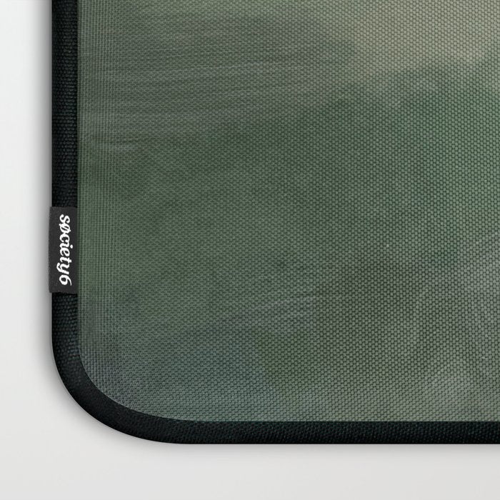 Valleys Beyond - Green Grass Hills Nature Pasture Gray Sky Clouds Abstract Nature Farmhouse Painting Laptop Sleeve Gallery Image 3