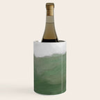 Valleys Beyond - Green Grass Hills Nature Pasture Gray Sky Clouds Abstract Nature Farmhouse Painting Wine Chiller Gallery Image 3