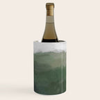 Valleys Beyond - Green Grass Hills Nature Pasture Gray Sky Clouds Abstract Nature Farmhouse Painting Wine Chiller Gallery Image 2