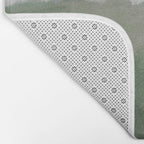 Valleys Beyond - Green Grass Hills Nature Pasture Gray Sky Clouds Abstract Nature Farmhouse Painting Bath Mat Gallery Image 2