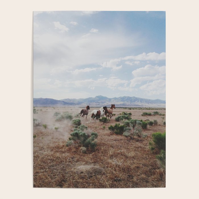 Running Horses Poster