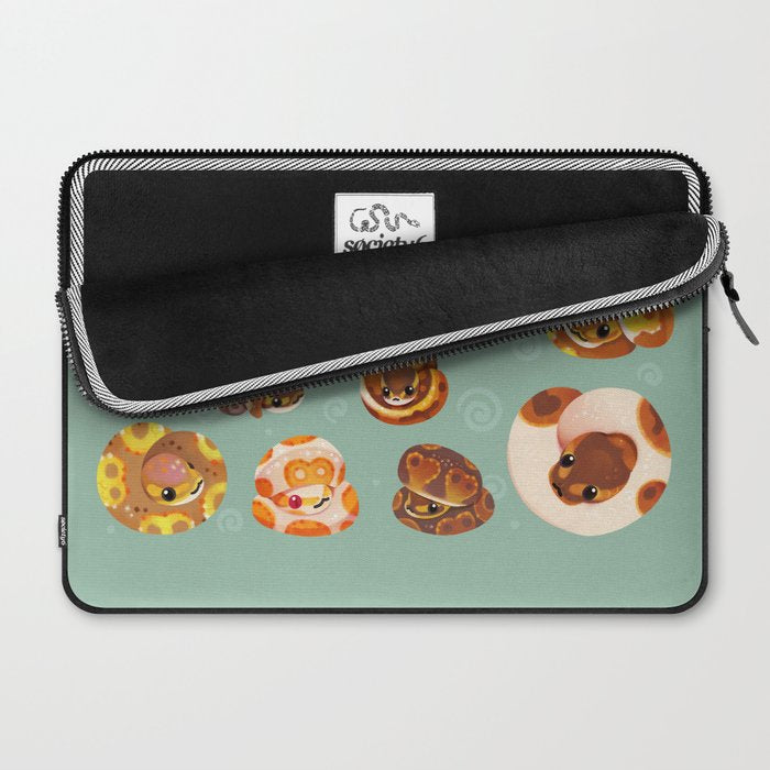 Shy ball pythons - green Laptop Sleeve Gallery Image 2