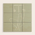 Reading Naked n.2 (green) Wood Wall Art Gallery Image 1