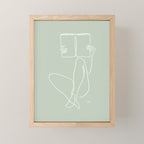 Reading Naked n.2 (green) Mini Art Print Gallery Image 1