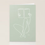 Reading Naked n.2 (green) Stationery Card Gallery Image 2