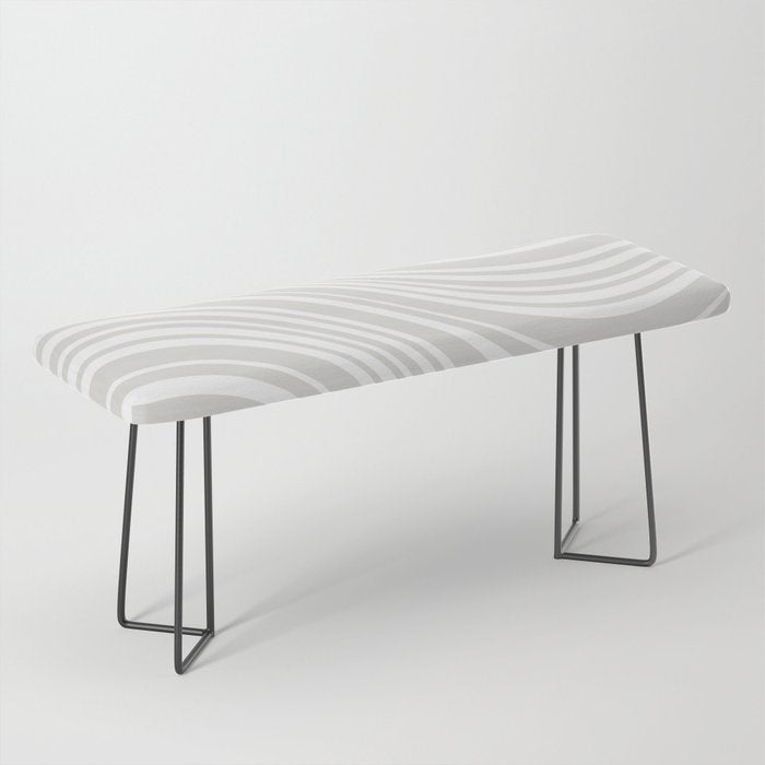 Wavy Stripes XLII - Grey and White Bench Gallery Image 1