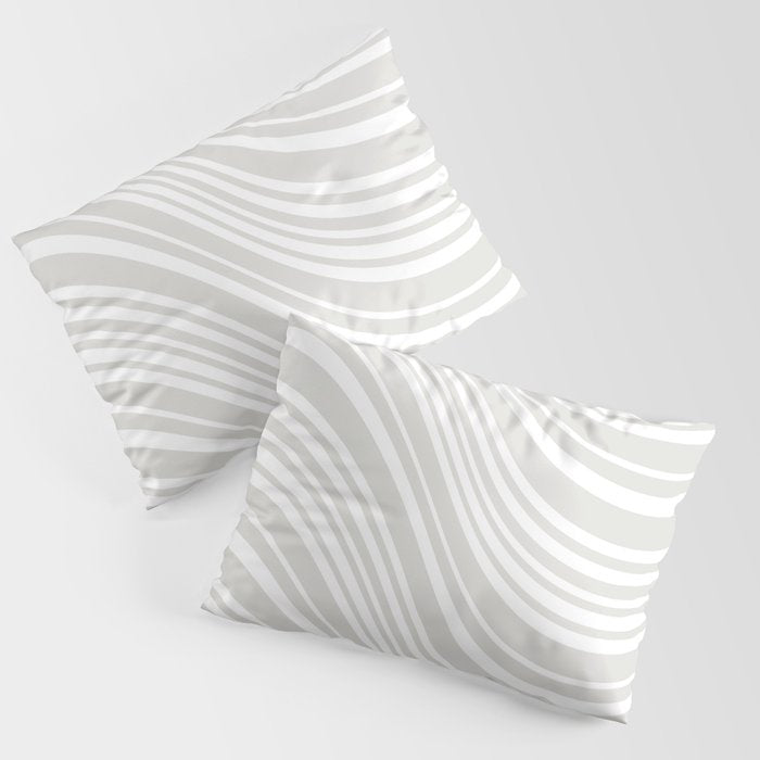 Wavy Stripes XLII - Grey and White Pillow Sham Gallery Image 3