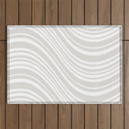 Wavy Stripes XLII - Grey and White Outdoor Rug Gallery Image 1