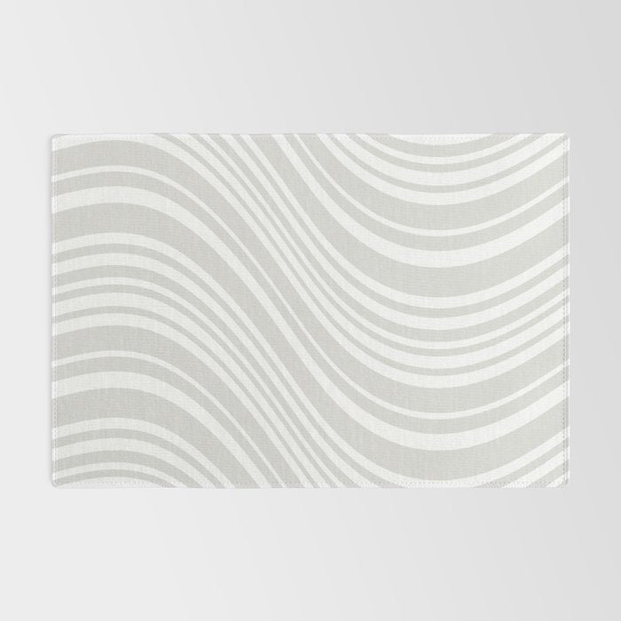 Wavy Stripes XLII - Grey and White Rug Gallery Image 2