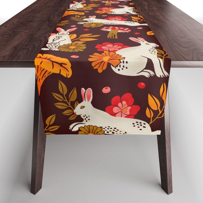 Bunnies and Shrooms Pattern Table Runner Gallery Image 1