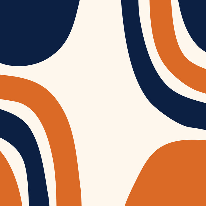 Abstract Shapes 66 in Vintage Orange and Navy Blue Coffee Mug Gallery Image 2