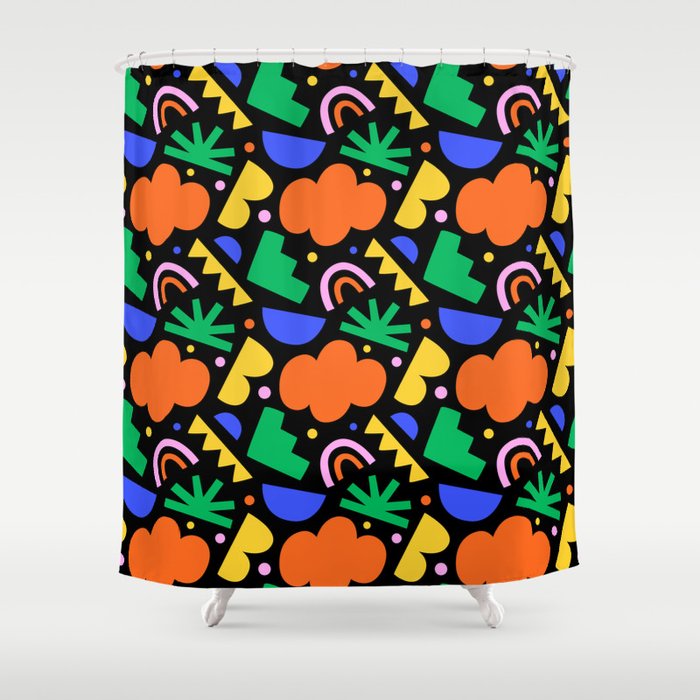 Creative colorful organic shape art pattern Shower Curtain Gallery Image 1