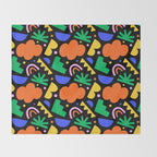 Creative colorful organic shape art pattern Throw Blanket Gallery Image 2