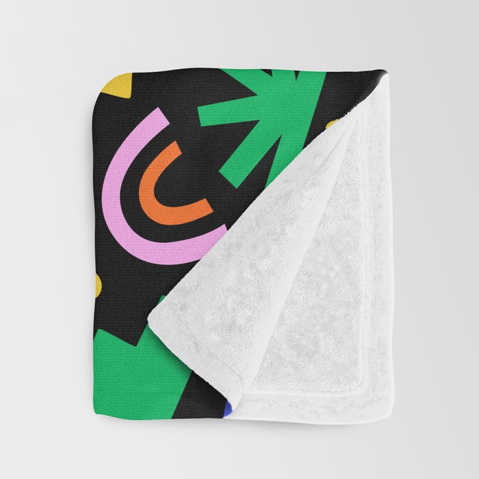 Creative colorful organic shape art pattern Throw Blanket Gallery Image 3