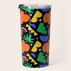 Creative colorful organic shape art pattern Travel Mug Gallery Image 3