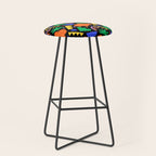 Creative colorful organic shape art pattern Stool Gallery Image 1