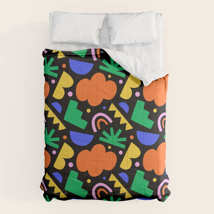 Creative colorful organic shape art pattern Comforter Gallery Image 1