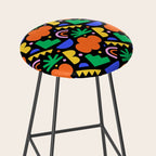 Creative colorful organic shape art pattern Stool Gallery Image 2