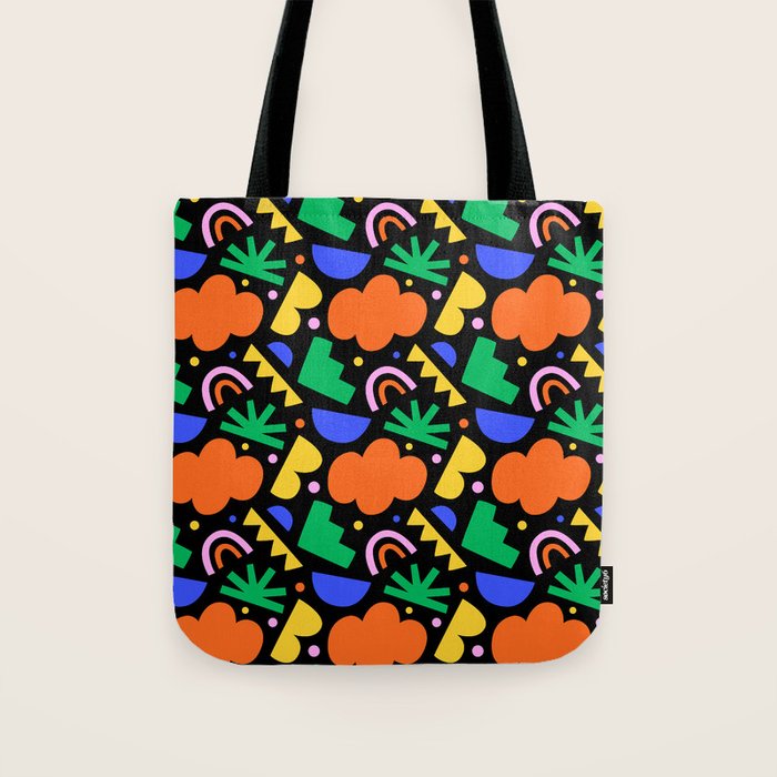 Creative colorful organic shape art pattern Tote Bag Gallery Image 1