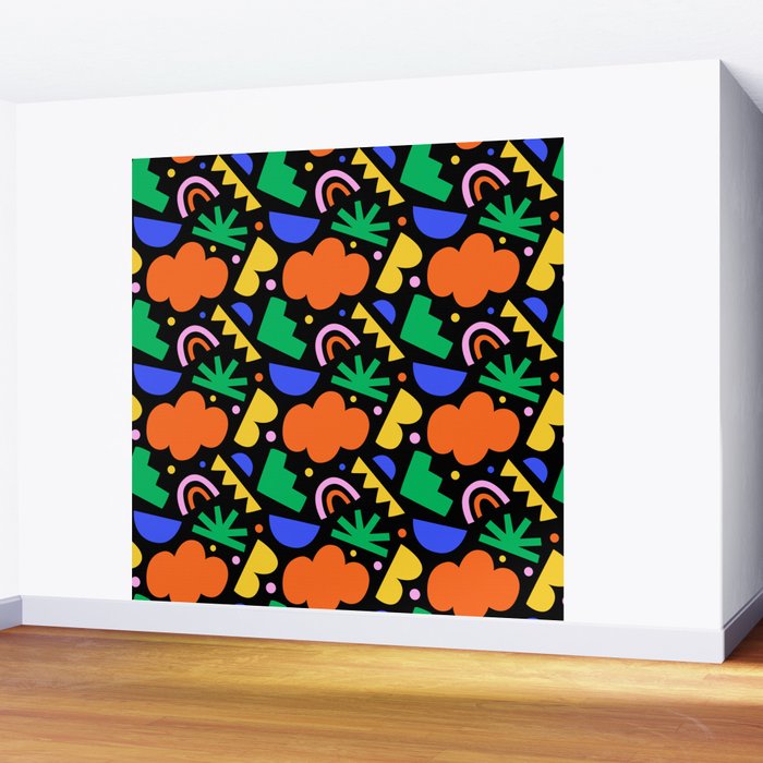 Creative colorful organic shape art pattern Wall Mural Gallery Image 2