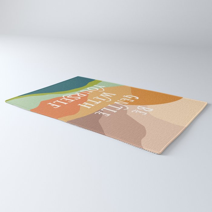 Be Gentle With Yourself - Modern Typography Print Rug Gallery Image 3