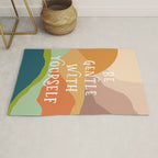 Be Gentle With Yourself - Modern Typography Print Rug Gallery Image 1