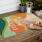 Be Gentle With Yourself - Modern Typography Print Outdoor Rug Gallery Image 2