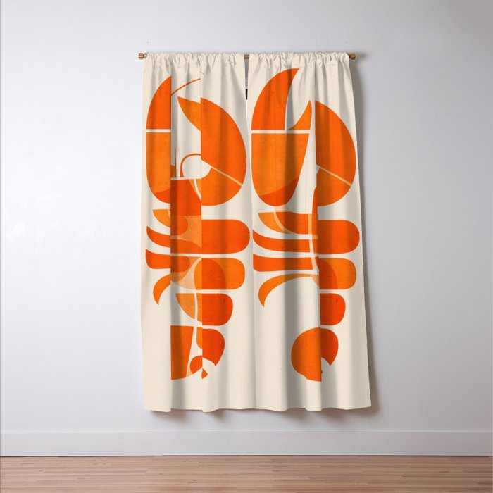 Abstract Lobster in Orange Window Curtain Gallery Image 3