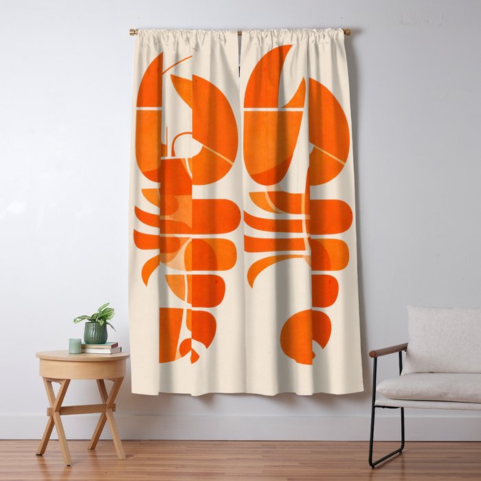 Abstract Lobster in Orange Window Curtain Gallery Image 5